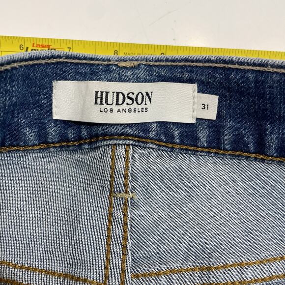 Hudson Light Wash Mens Zack Slim Fit Distressed Jeans 31x34 Cotton Denim - Picture 5 of 9
